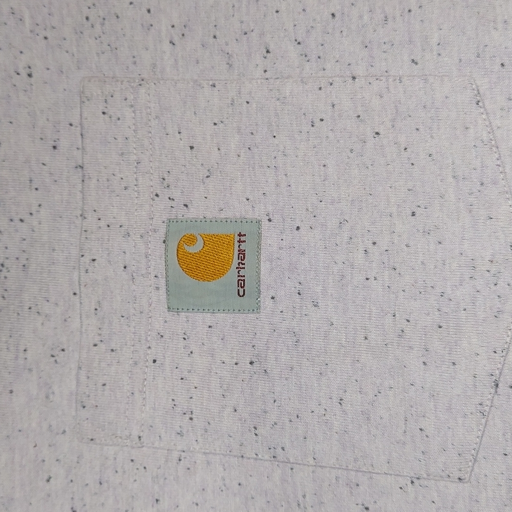 'Carhartt' Men's Loose Fit Heavyweight Pocket T-Shirt - Crepe Snow Heather NWT - Picture 5 of 7